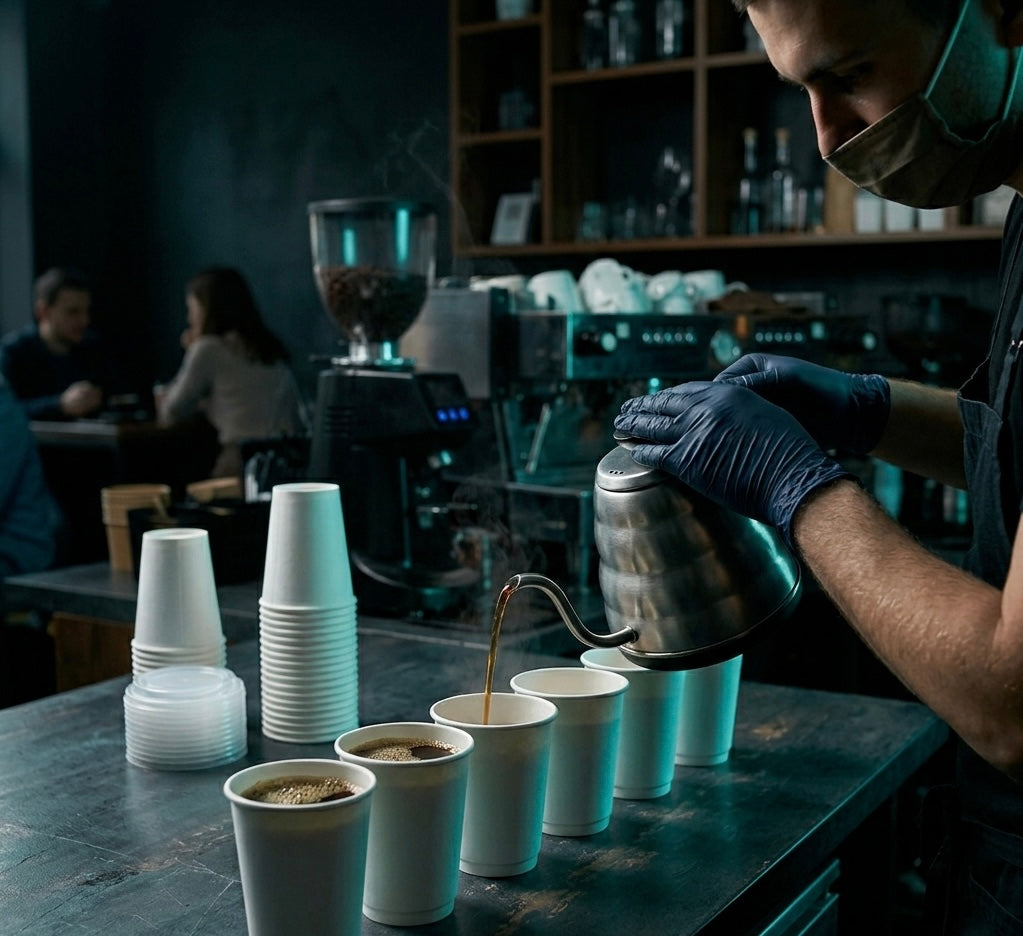 Single Wall Paper Cups — White — Food Service Grade