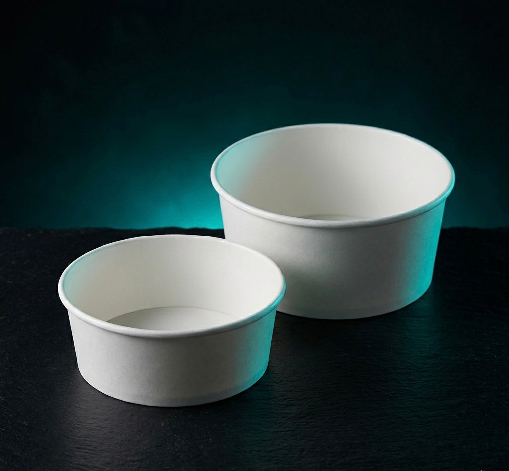 White Paper Bowls — Food Service Grade