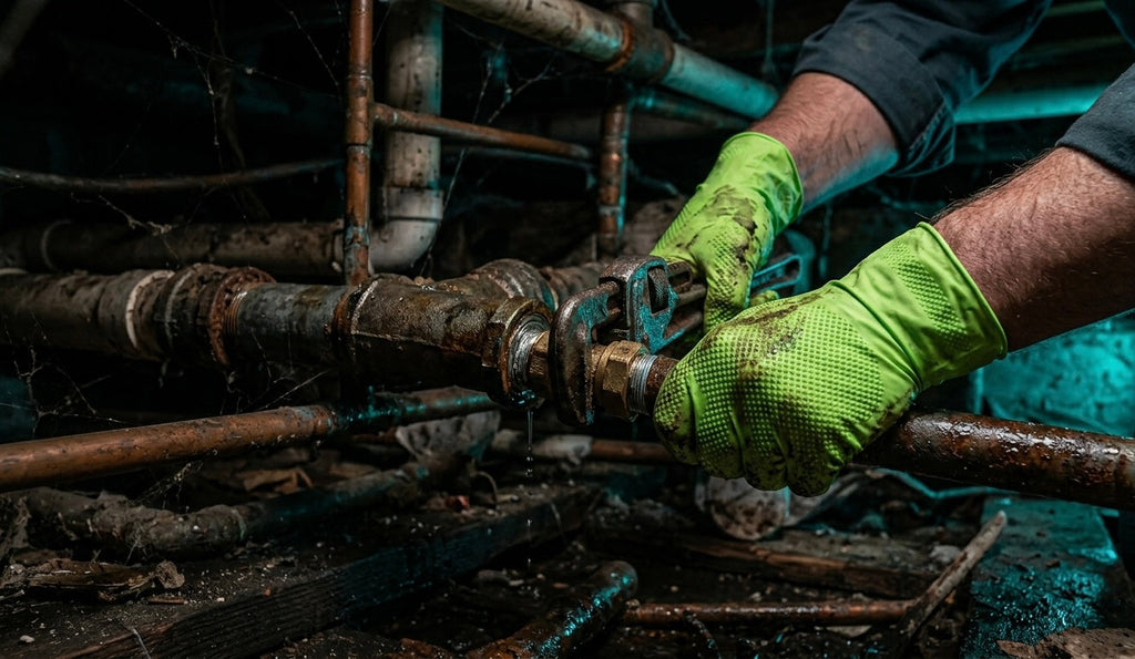 8 Mil Diamond Textured Nitrile Gloves — Heavy Duty Disposable