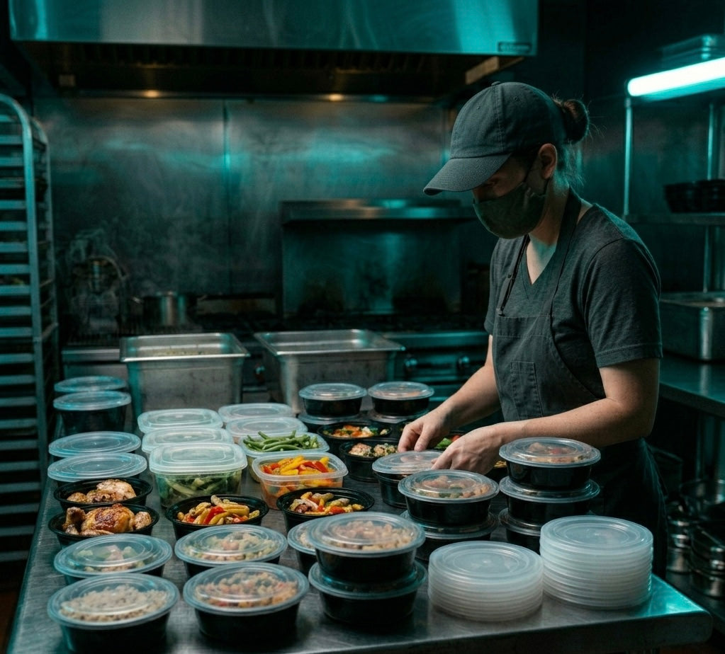 Round Microwave Containers with Lid — Food Service Grade