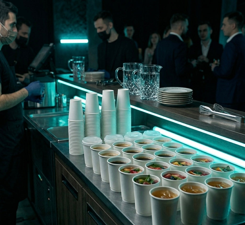 Single Wall Paper Cups — White — Food Service Grade