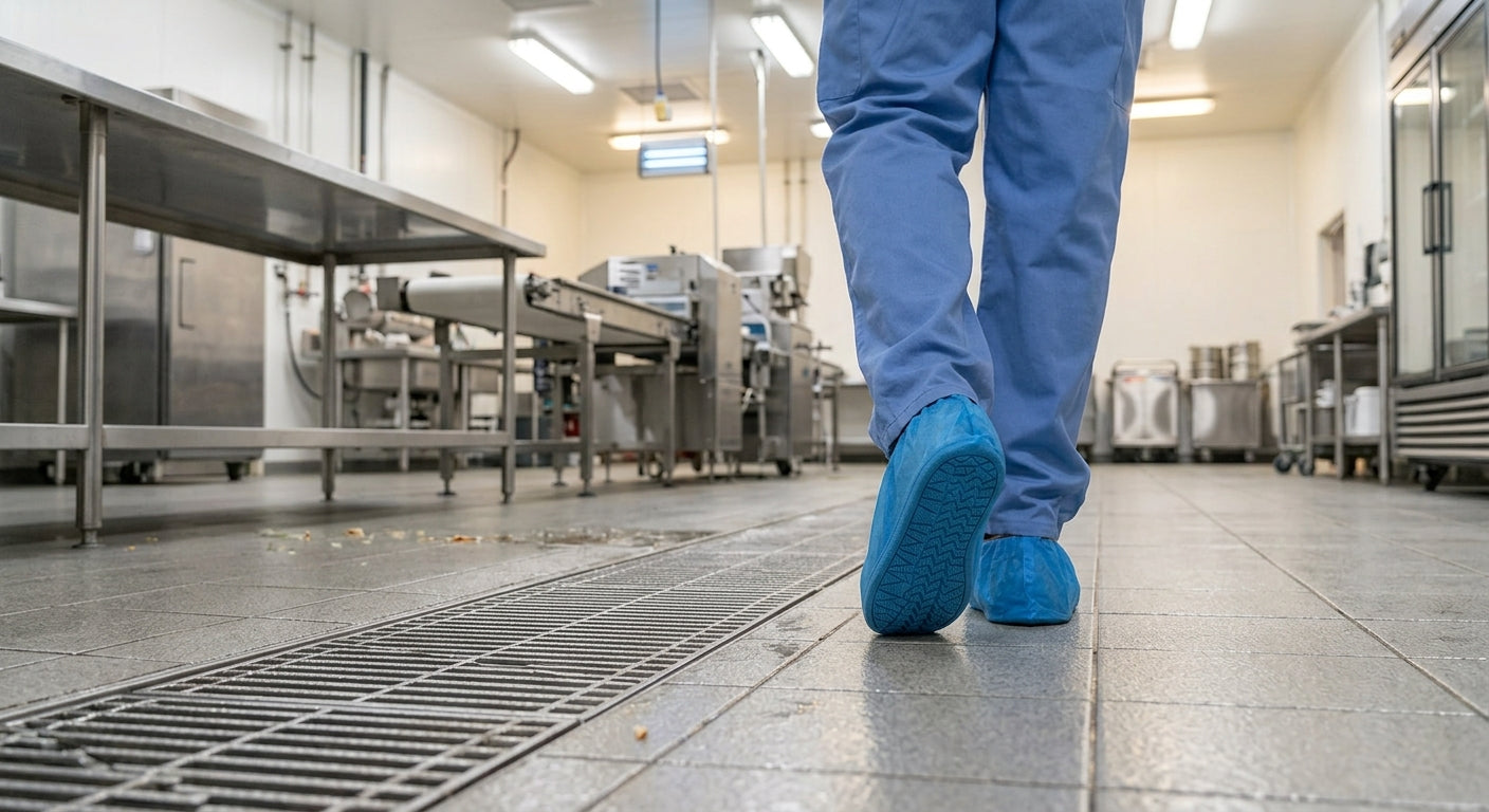 Blue Non-Skid Disposable Shoe Covers